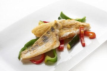 Perch fillet with grilled vegetable