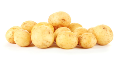 young potatoes isolated on white