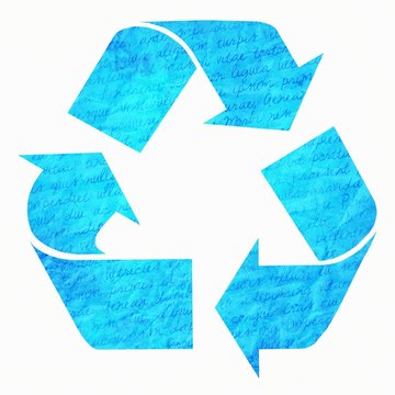 Símbolo y textura de papel reciclable.