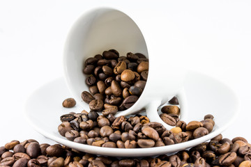 Coffee beans in a cup