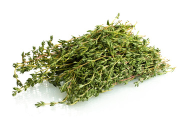 fresh green thyme isolated on white