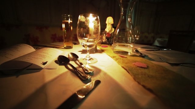 Dinner on Table in Dim Light