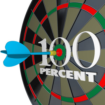 100 Percent Words Dart Board One Hundred Total Full