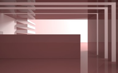 Abstract brown building on a white background