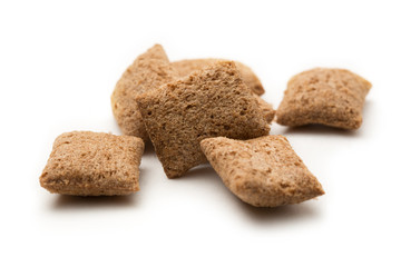 Crispy chocolate cereal pillow flakes