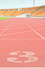 Running track numbers in front of tracks