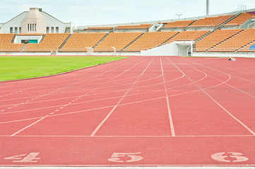 Fototapeta premium Running track numbers in front of tracks
