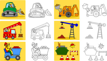 Coloring page for little kids about heavy industry