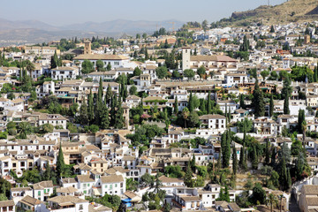 Fototapeta na wymiar Albaicín panoramiczny widok - Sacromonte - Granada - Hiszpania