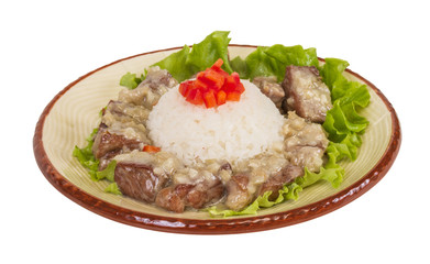 Rice and pork japanese style