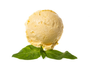 Scoop of lemon ice cream