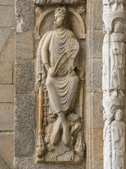 Romanesque King David in Platerias facade