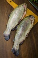 Two raw trouts