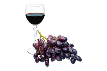 Red wine and bunch grape