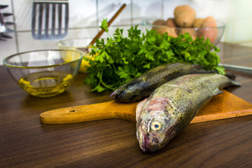 Two raw trouts