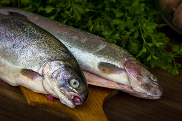 Two raw trouts