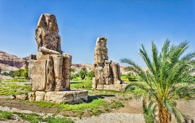 Fotobehang Egypte Kolossen van Memnon, Vallei der Koningen, Luxor, Egypte