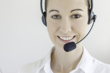 brunette girl with headphones