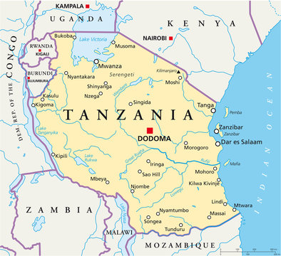 Tanzania map (Tansania Landkarte)