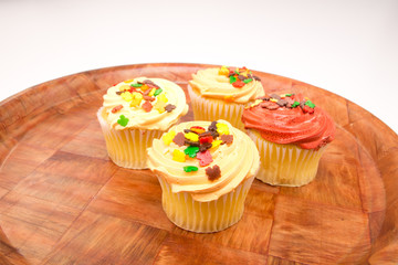 Cupcake with autumn decoration