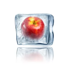 Plexiglas foto achterwand Appel in ijsblokjes © somchaij