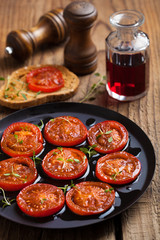 baked tomatoes with herbs and olive oil