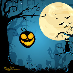 Fototapeta premium Vector Illustration of a Halloween Background