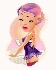 Girl and Mobile Phone