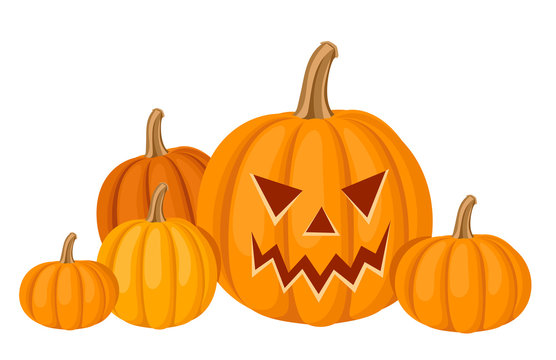 Halloween pumpkins. Vector illustration.