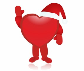 santa heart - isolated