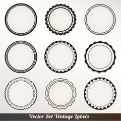 Vector Frame labels Set ornamental vintage decoration