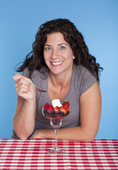 Woman and dessert