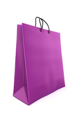 3d render of a purple shopping bag