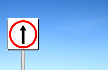 go ahead the way ,forward sign with blue sky