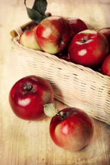 Red apples in grunge style