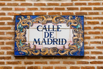 Fototapeta premium Madrid street sign