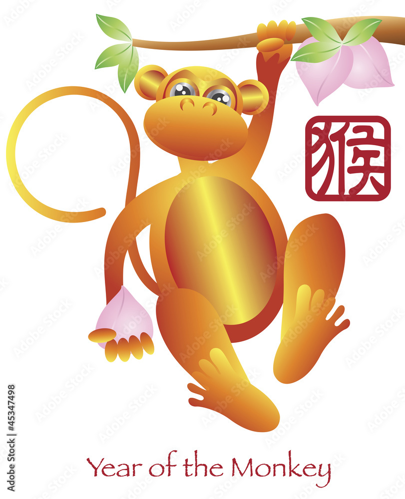 Wall mural Chinese New Year of the Monkey Zodiac - Wall murals