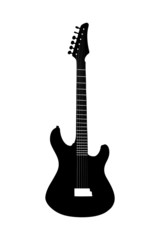 Naklejka premium A silhouette of an electric guitar