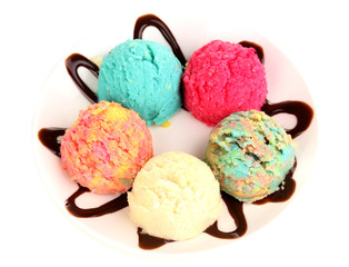 delicious ice cream isolated on white