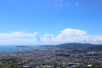 三河湾スカイラインから眺める愛知県蒲郡市