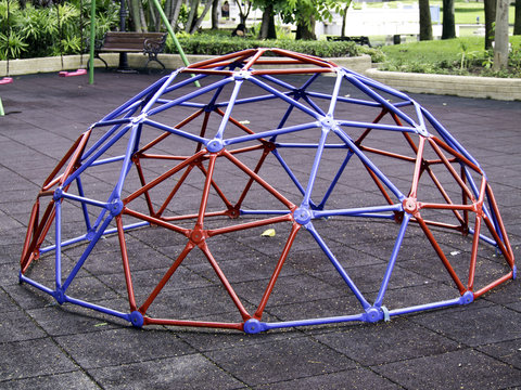 Colorful geodesic dome
