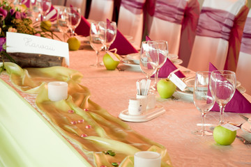 wedding tables set for fine dining or another catered event