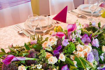 wedding tables set for fine dining or another catered event
