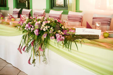 wedding tables set for fine dining or another catered event