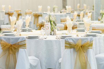 table set for wedding or another catered event dinner