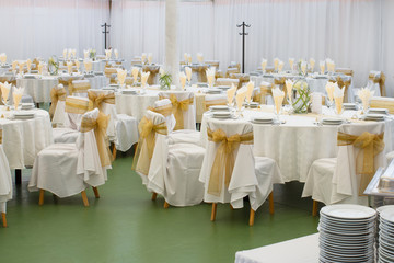 table set for wedding or another catered event dinner