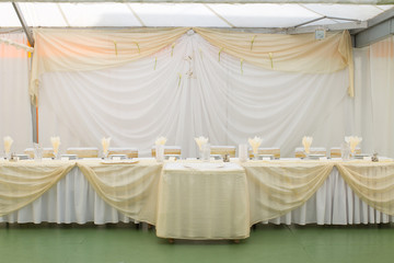 table set for wedding or another catered event dinner