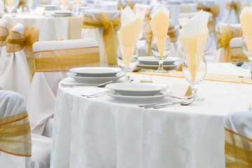 table set for wedding or another catered event dinner