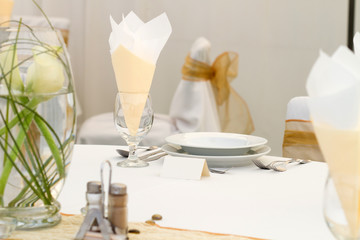 table set for an event party or wedding reception