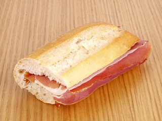 Bocadillo de Jamon.  Cured ham Sandwich.